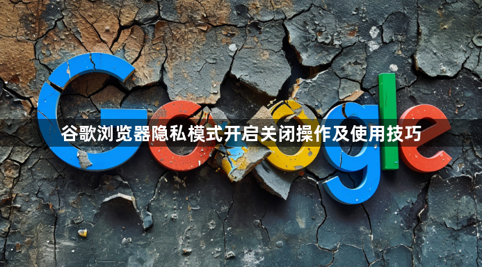 谷歌浏览器隐私模式开启关闭操作及使用技巧1