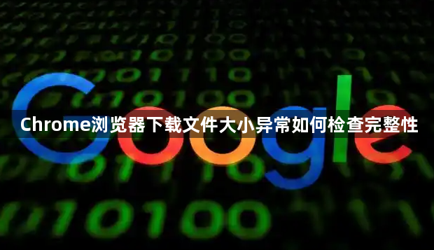 Chrome浏览器下载文件大小异常如何检查完整性1