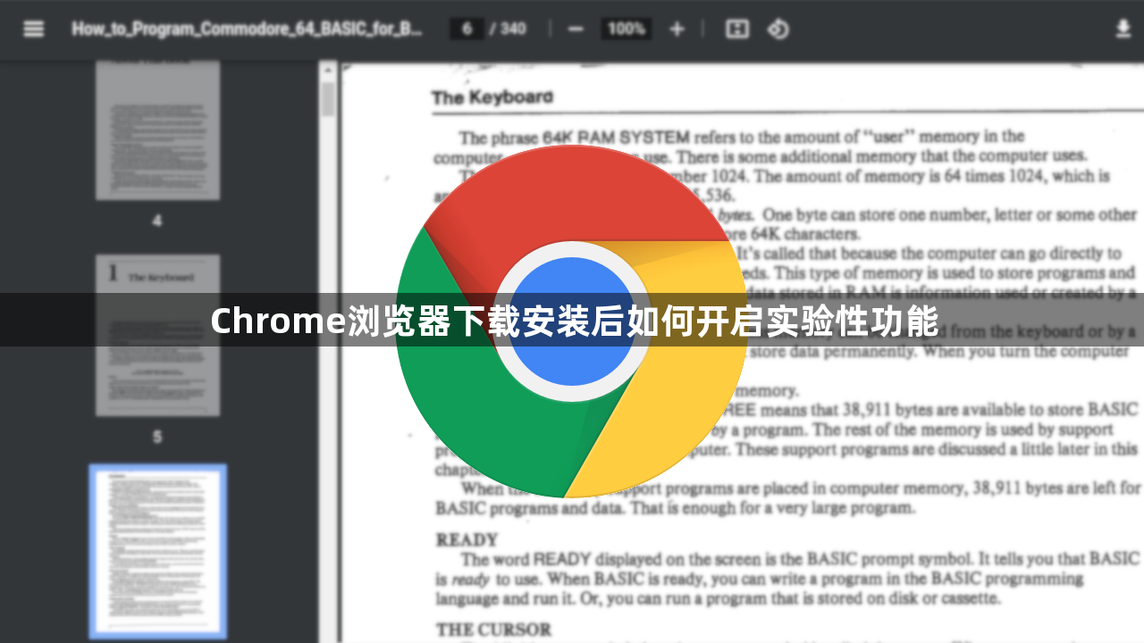 Chrome浏览器下载安装后如何开启实验性功能1