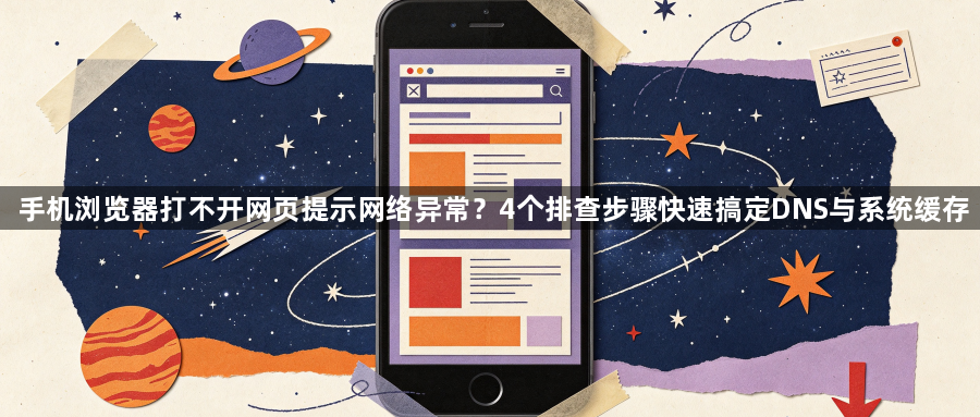 手机浏览器打不开网页提示网络异常？4个排查步骤快速搞定DNS与系统缓存1