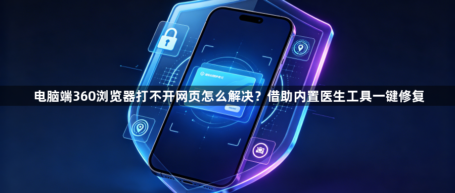 电脑端360浏览器打不开网页怎么解决?借助内置医生工具一键修复1