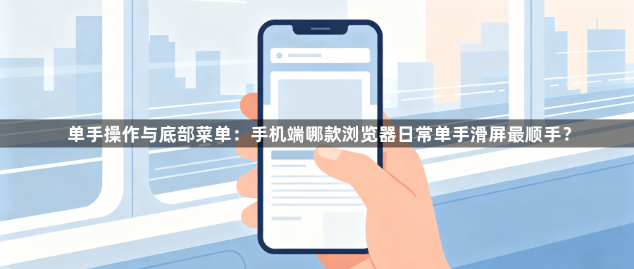 单手操作与底部菜单:手机端哪款浏览器日常单手滑屏最顺手?1