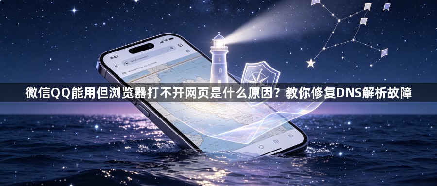 微信QQ能用但浏览器打不开网页是什么原因？教你修复DNS解析故障1