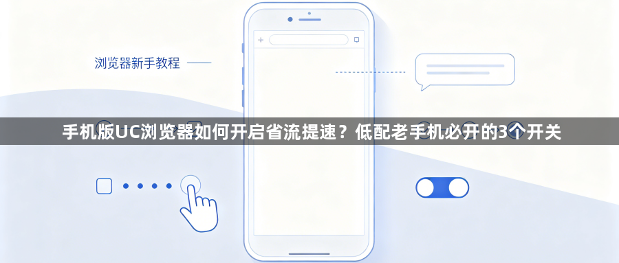 手机版UC浏览器如何开启省流提速？低配老手机必开的3个开关1